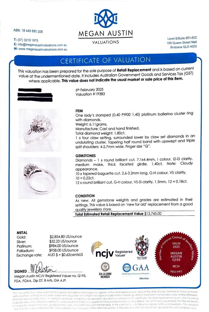 Platinum Ballerina 1.80ct Diamond Cluster Ring image 3