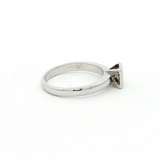 White Gold Princess Cut Diamond Solitaire Ring