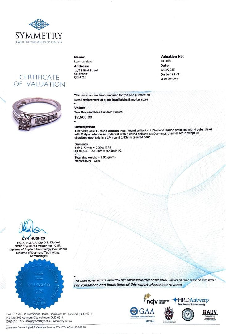 14ct White Gold 0.65ct Diamond Ring image 4