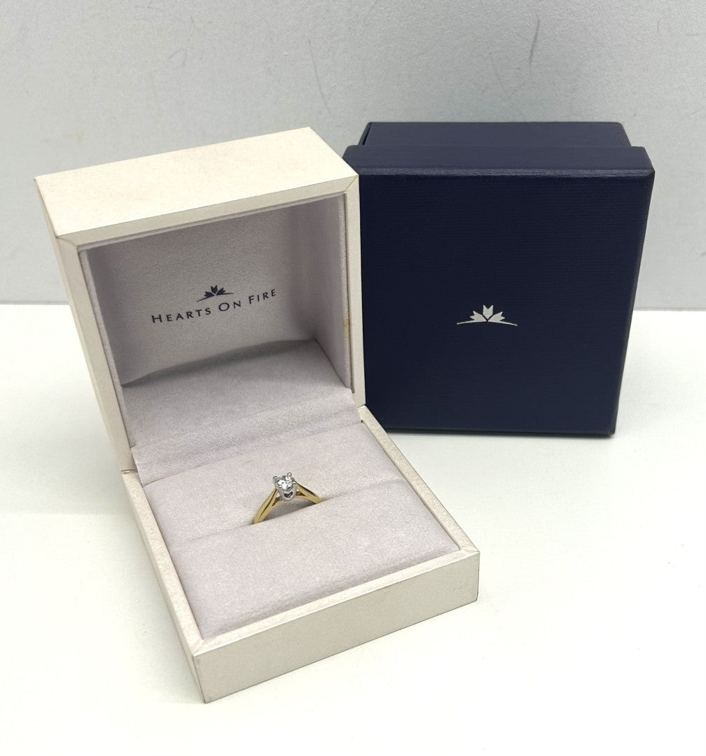 18ct Yellow Gold "Hearts on Fire" Solitaire Ring image 5