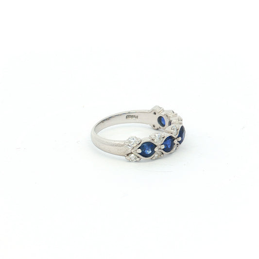 Platinum Sapphire & Diamond Ring