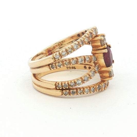 Yellow Gold Ruby & Diamond Ring