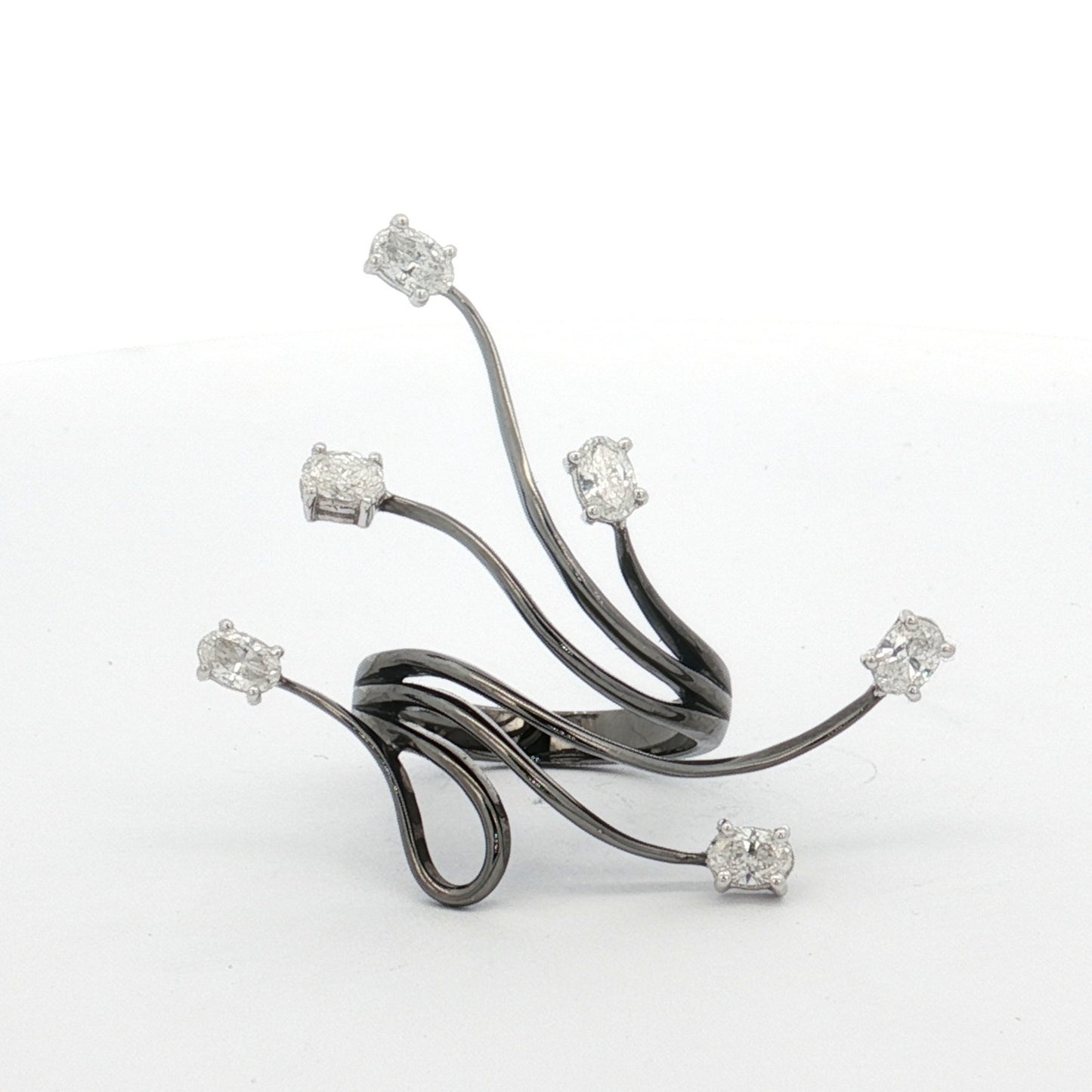 White Gold Black Rhodium Diamond Ring