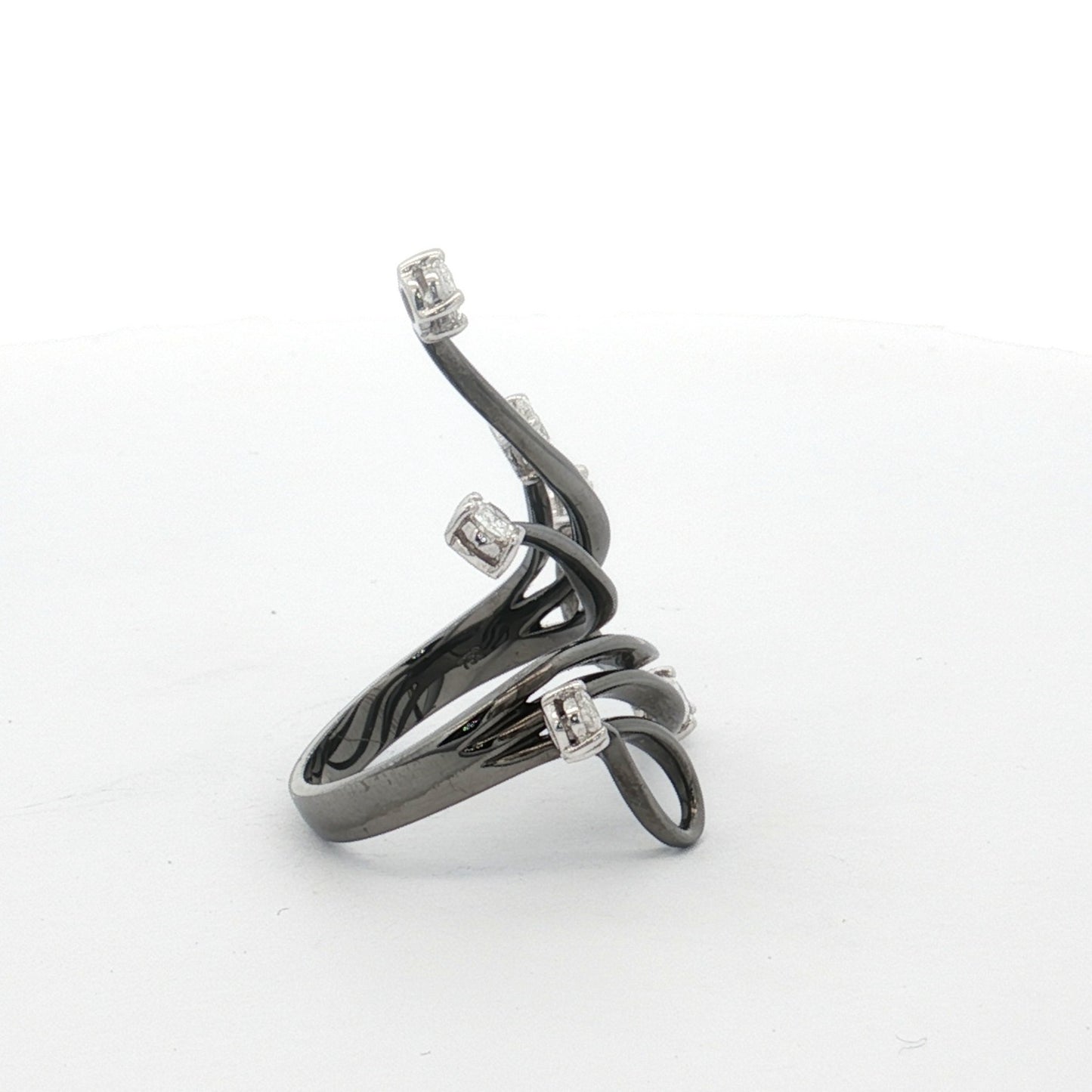 White Gold Black Rhodium Diamond Ring