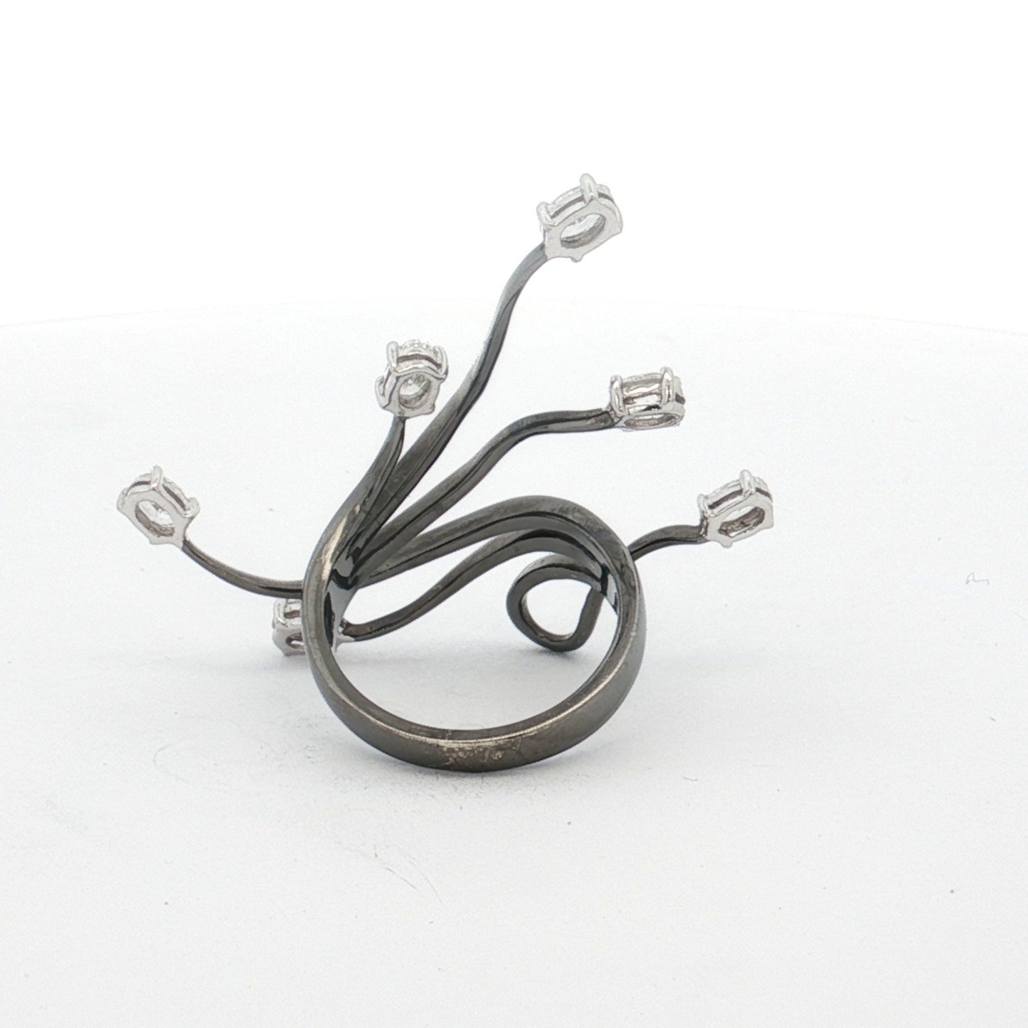 White Gold Black Rhodium Diamond Ring