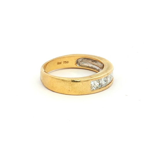 Yellow Gold Princess Cut Diamond Ring