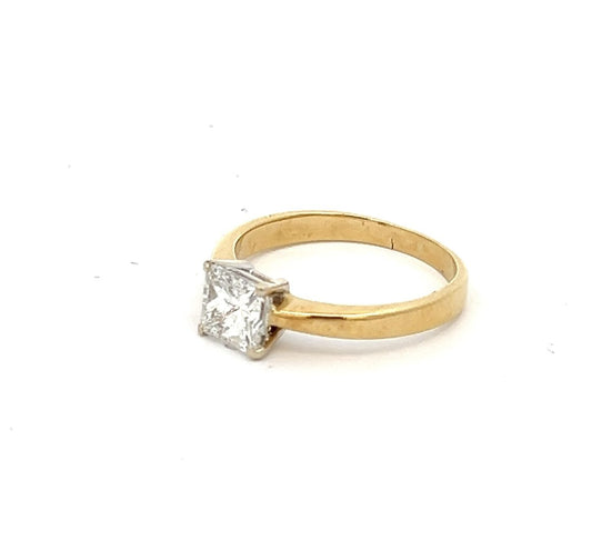 18ct Yellow & White Gold 1.00ct Diamond Solitaire Ring image 1