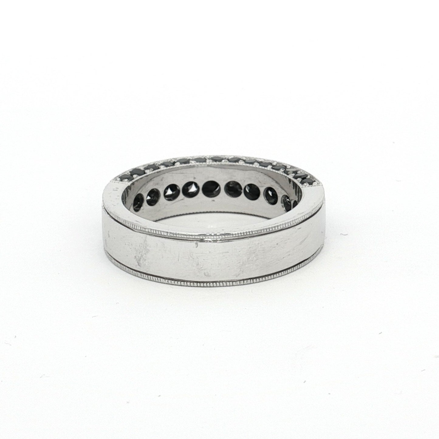 White Gold Black Diamond Band Ring