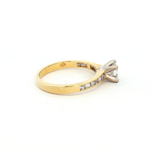 Elegant 0.50ct Princess Cut Yellow & White Gold Diamond Ring
