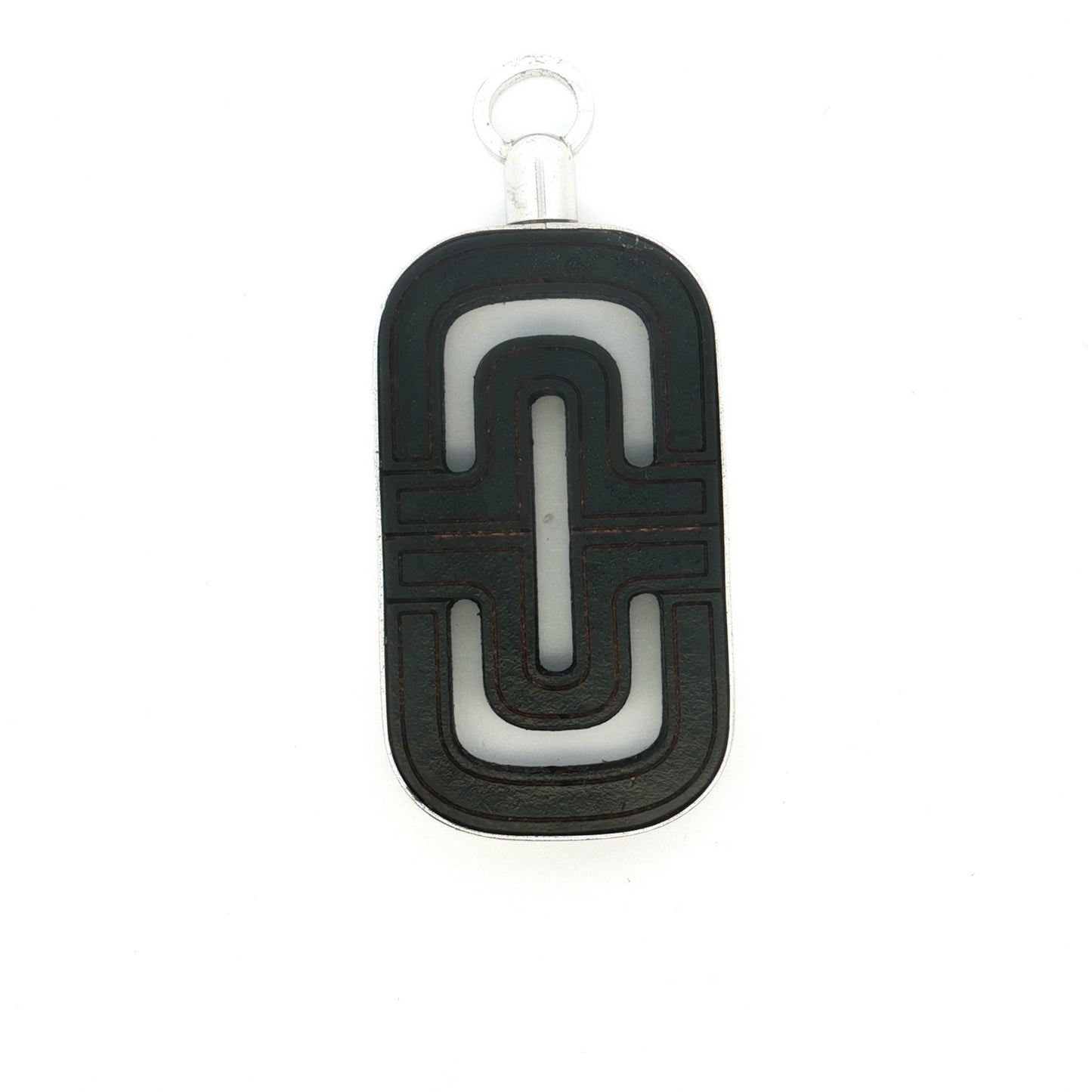 Bvlgari White & Black Enamel Sterling Silver Pendant