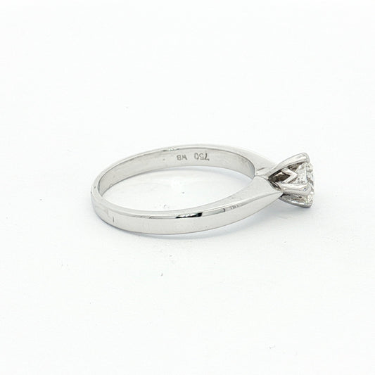 White Gold Round Brilliant Cut Diamond Solitaire Ring