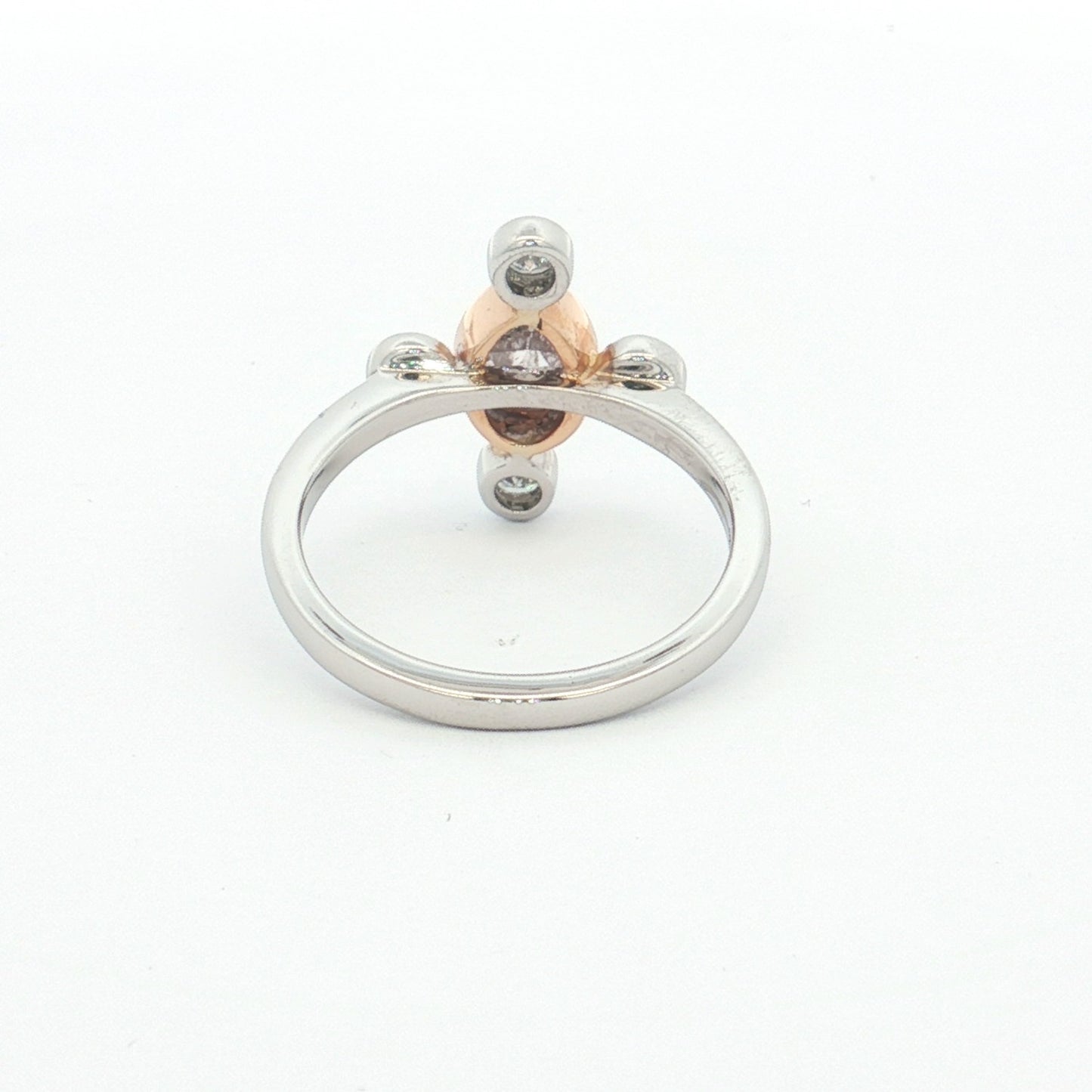 White & Rose Gold Pink Diamond Ring