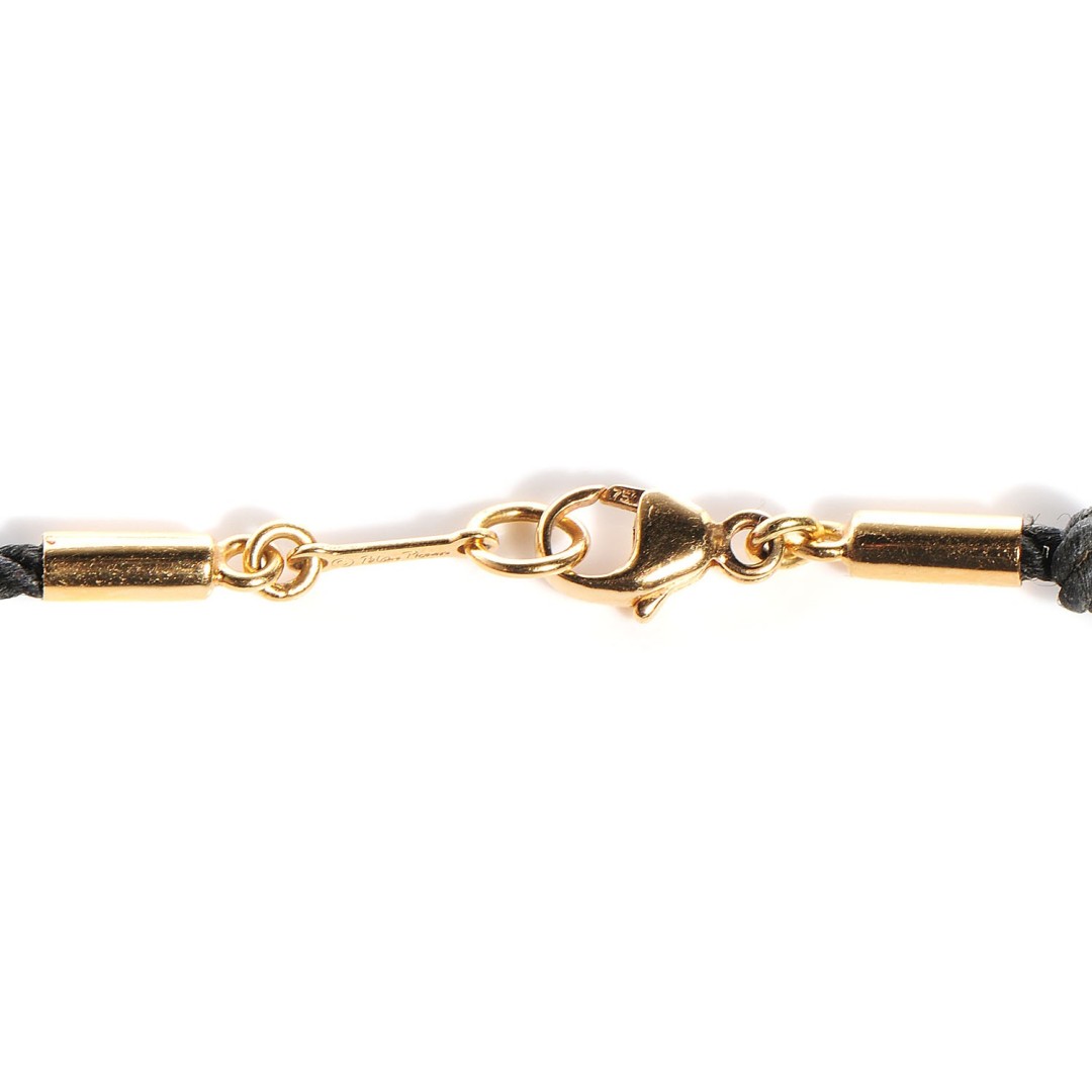 Tiffany & Co 18K Yellow Gold Black Onyx Paloma Picasso Dome Pendant Necklace image 4