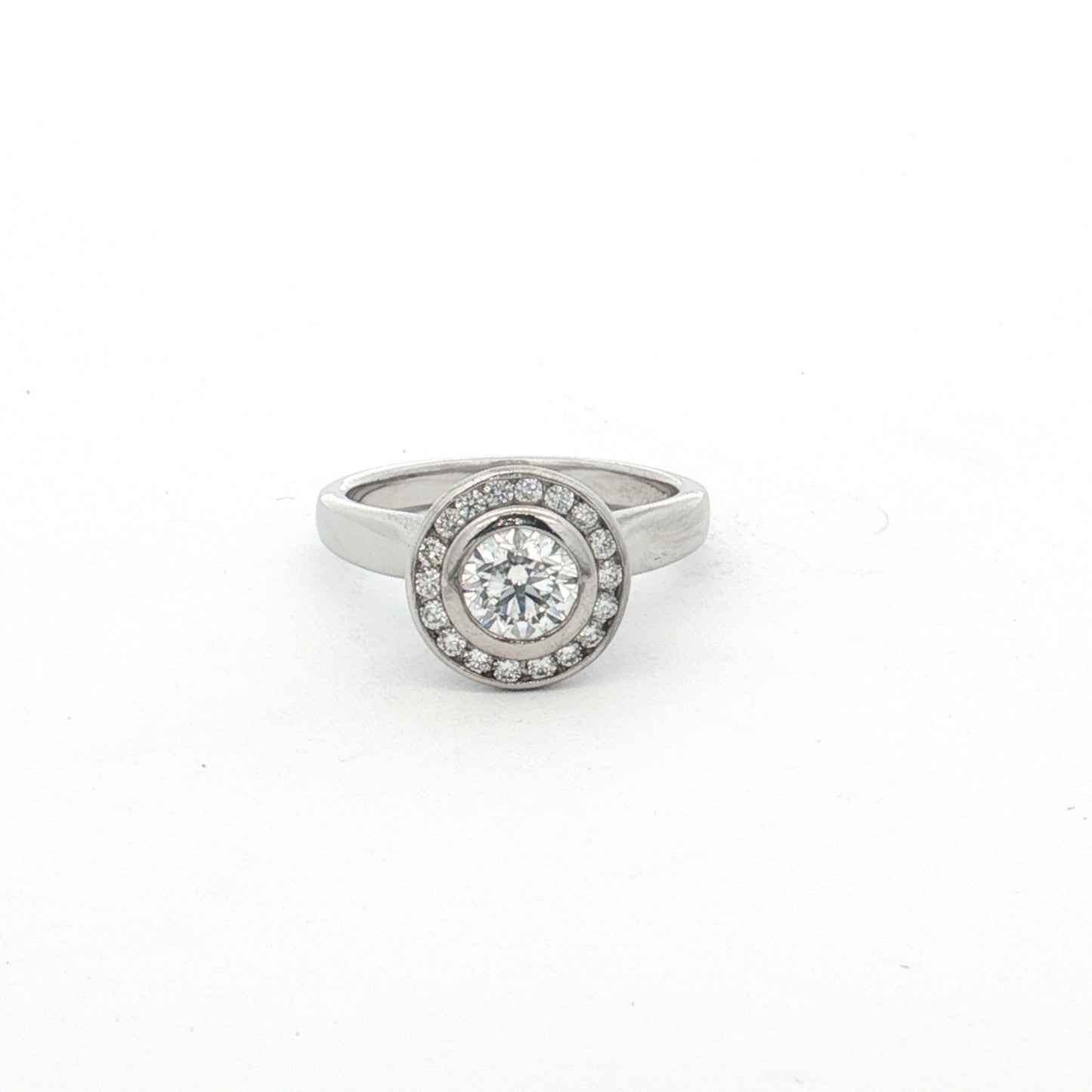 White Gold 0.80ct Diamond Halo Engagement Ring