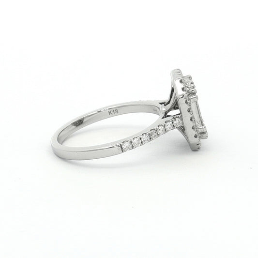 White Gold 1.11ct Illusion Set Diamond Halo Ring