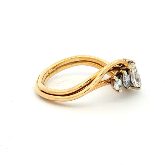 Yellow Gold Marquise Diamond Ring
