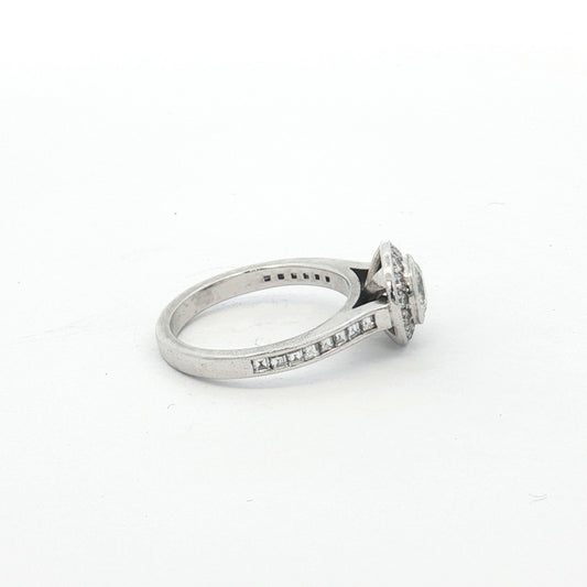 Platinum 1.16ct Diamond Halo Ring