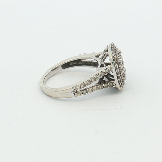 White Gold Diamond Cluster Ring