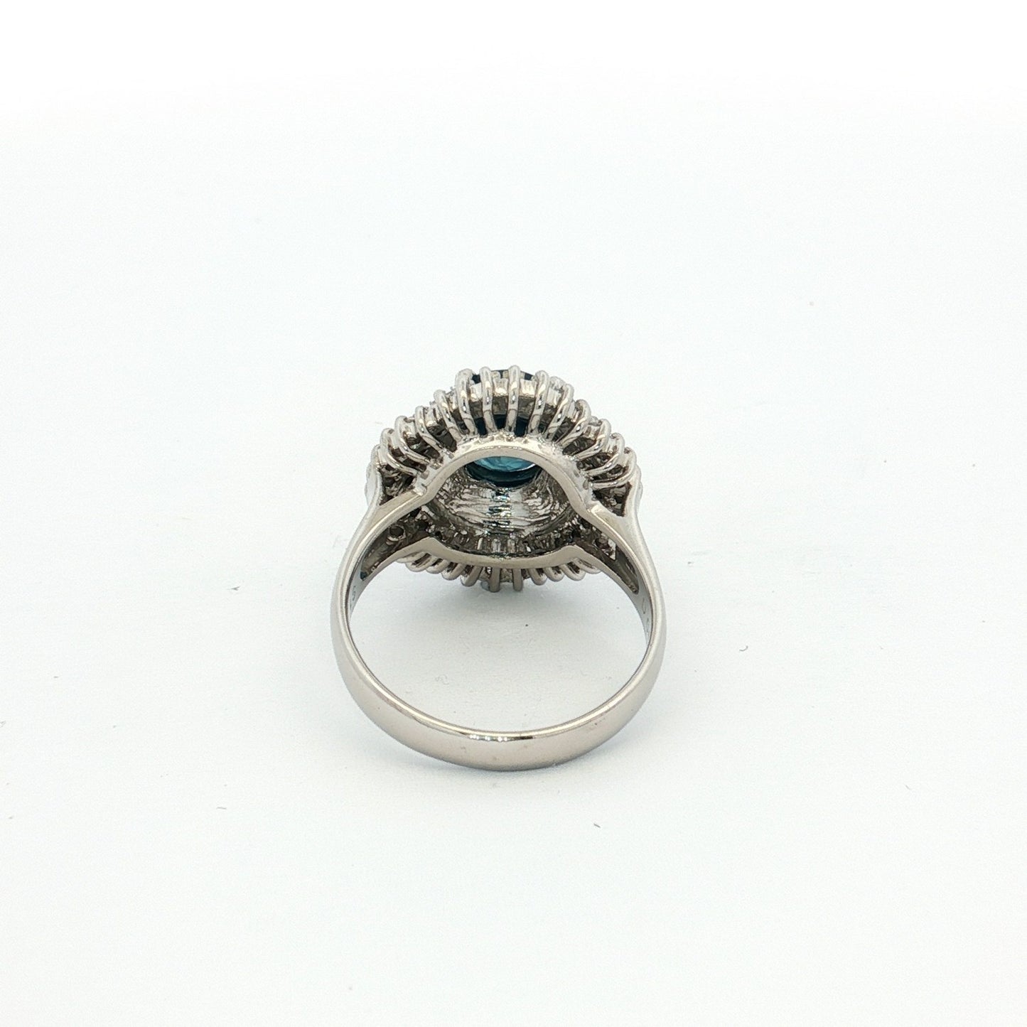 Platinum Sapphire & Diamond Cluster Ring