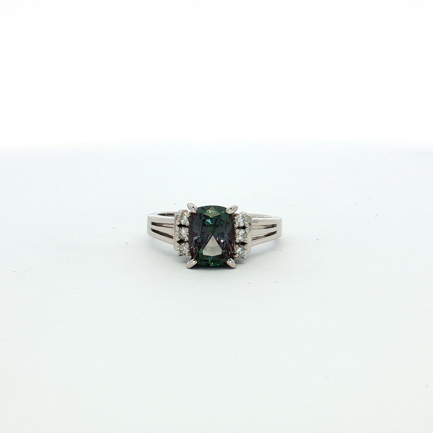 Platinum Alexandrite & Diamond Ring