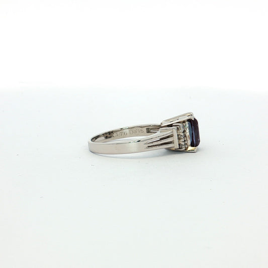 Platinum Alexandrite & Diamond Ring