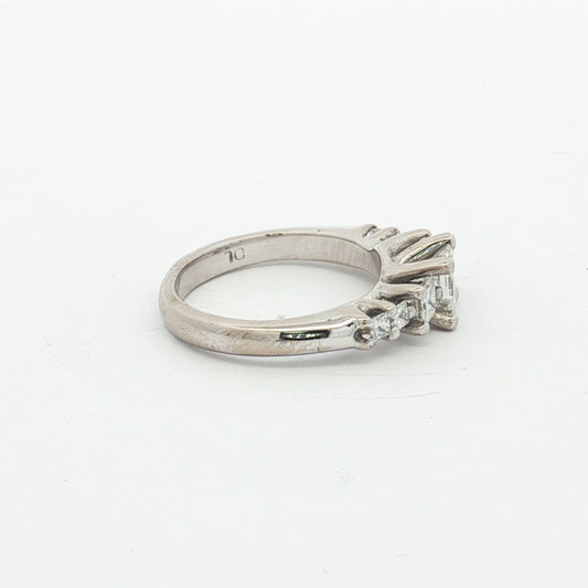 White Gold 7-Stone Princess Cut Diamond Ring