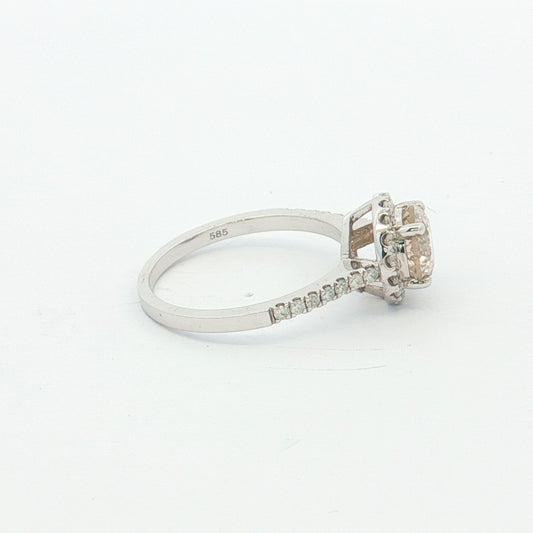 White Gold Round Brilliant-Cut Diamond Cluster Ring