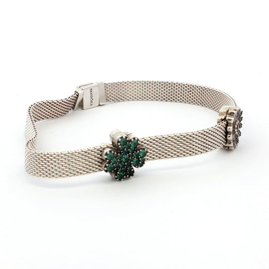 Pandora Reflexions Silver Mesh Bracelet with Charms