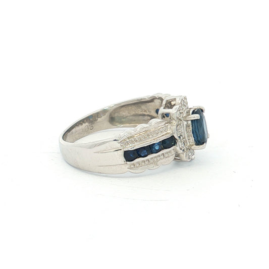 Platinum Sapphire & Diamond Dress Ring