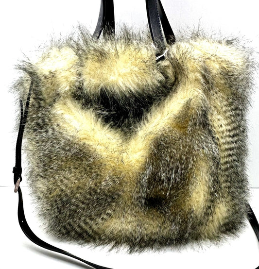 PRADA FAUX FUR TOTE HANBAG image 1