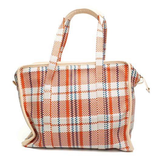 Louis Vuitton Woven Leather Plaid Tote Bag