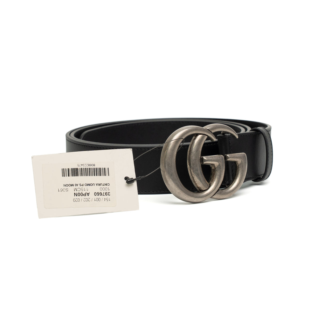 Gucci GG Marmont Black Leather Buckle Belt