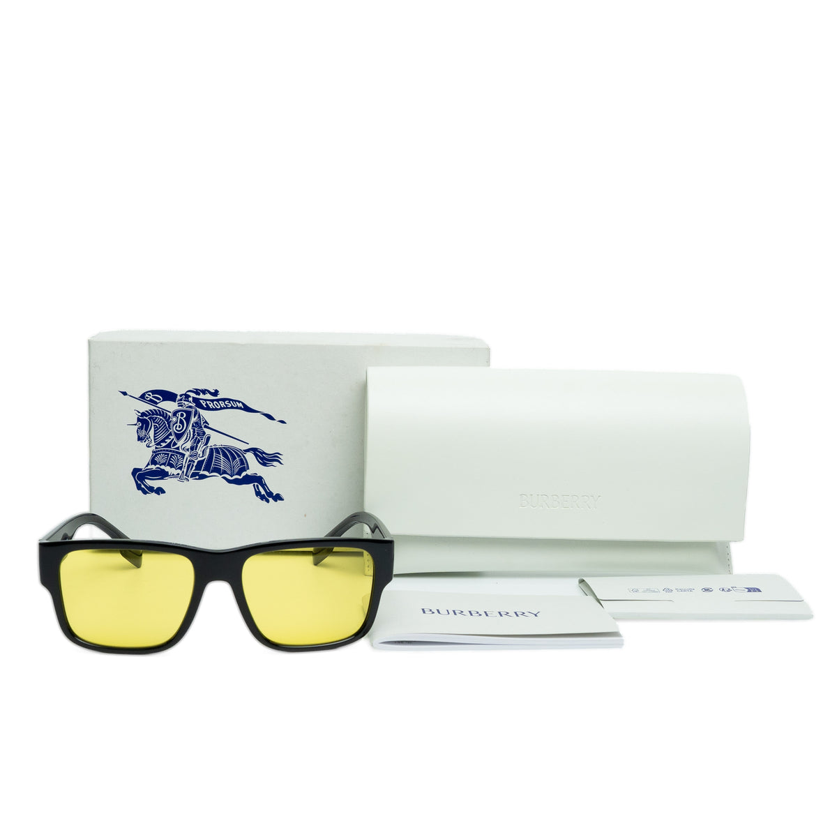 Burberry Knight Black Yellow Lens Sunglasses