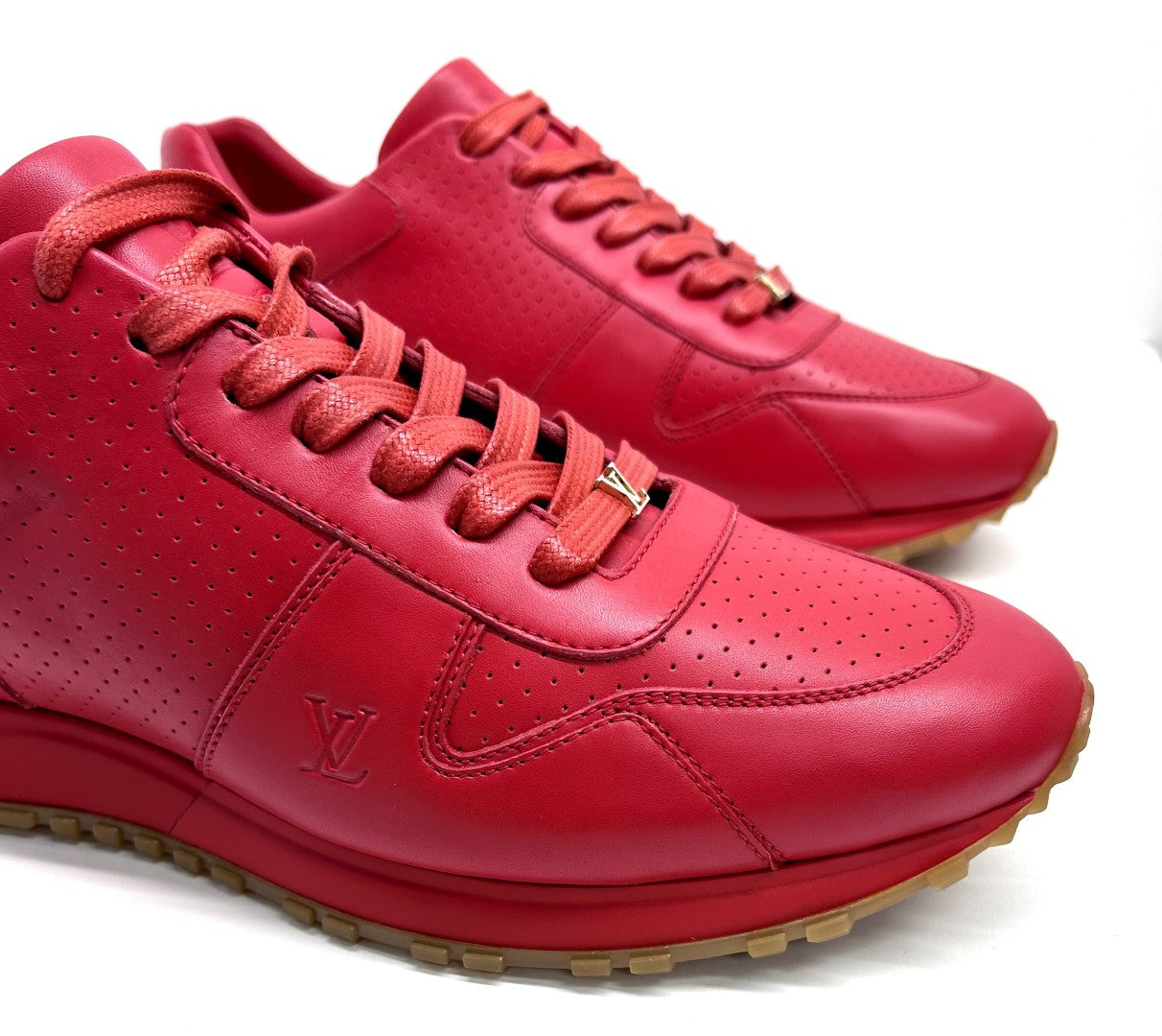 Louis Vuitton Limited Edition X Supreme Perforated Red Leather Trainers image 3
