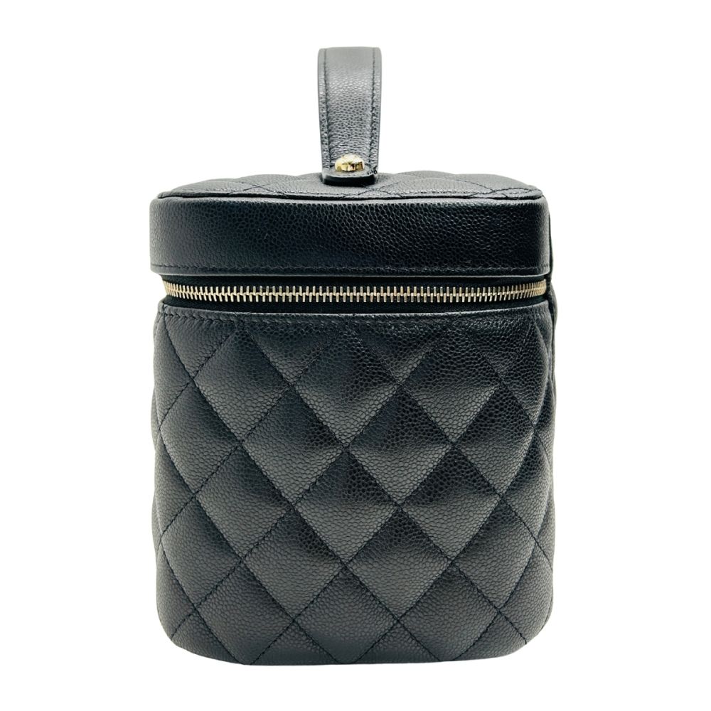 Chanel Quilted Vanity Case in Black Caviar Leather image 3