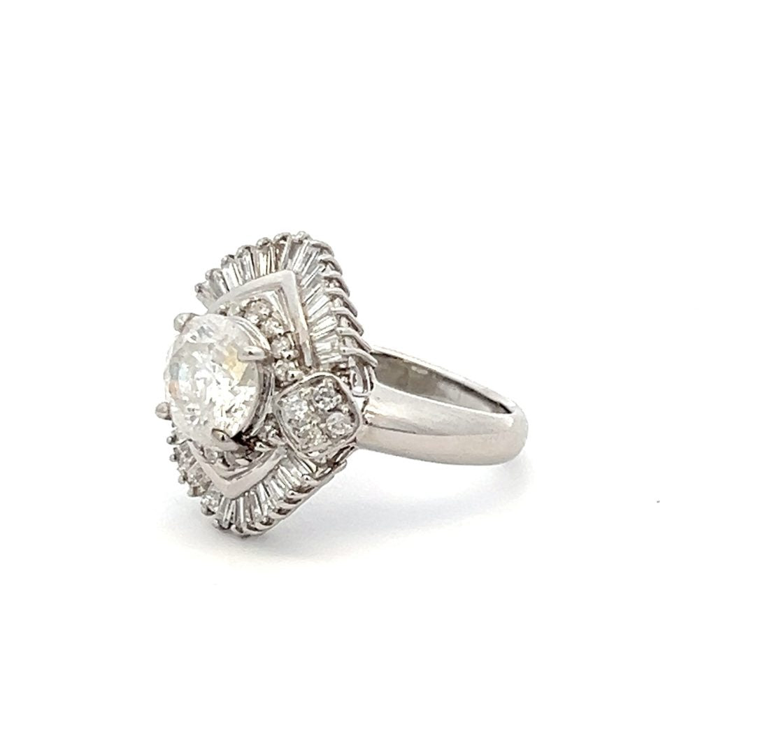 Platinum Ballerina 2.12ct Diamond Cluster Ring image 3