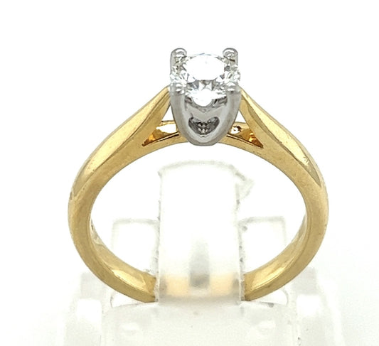 18ct Yellow Gold "Hearts on Fire" Solitaire Ring image 1