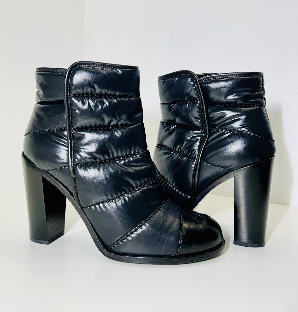 Chanel Quilted Puffy Leather Ankle Boots image 3