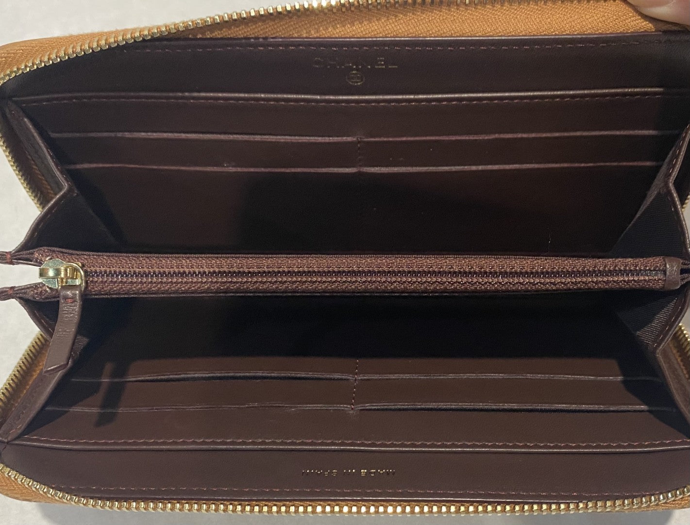 Chanel Brown Quilted Trendy Zip Around Wallet image 5