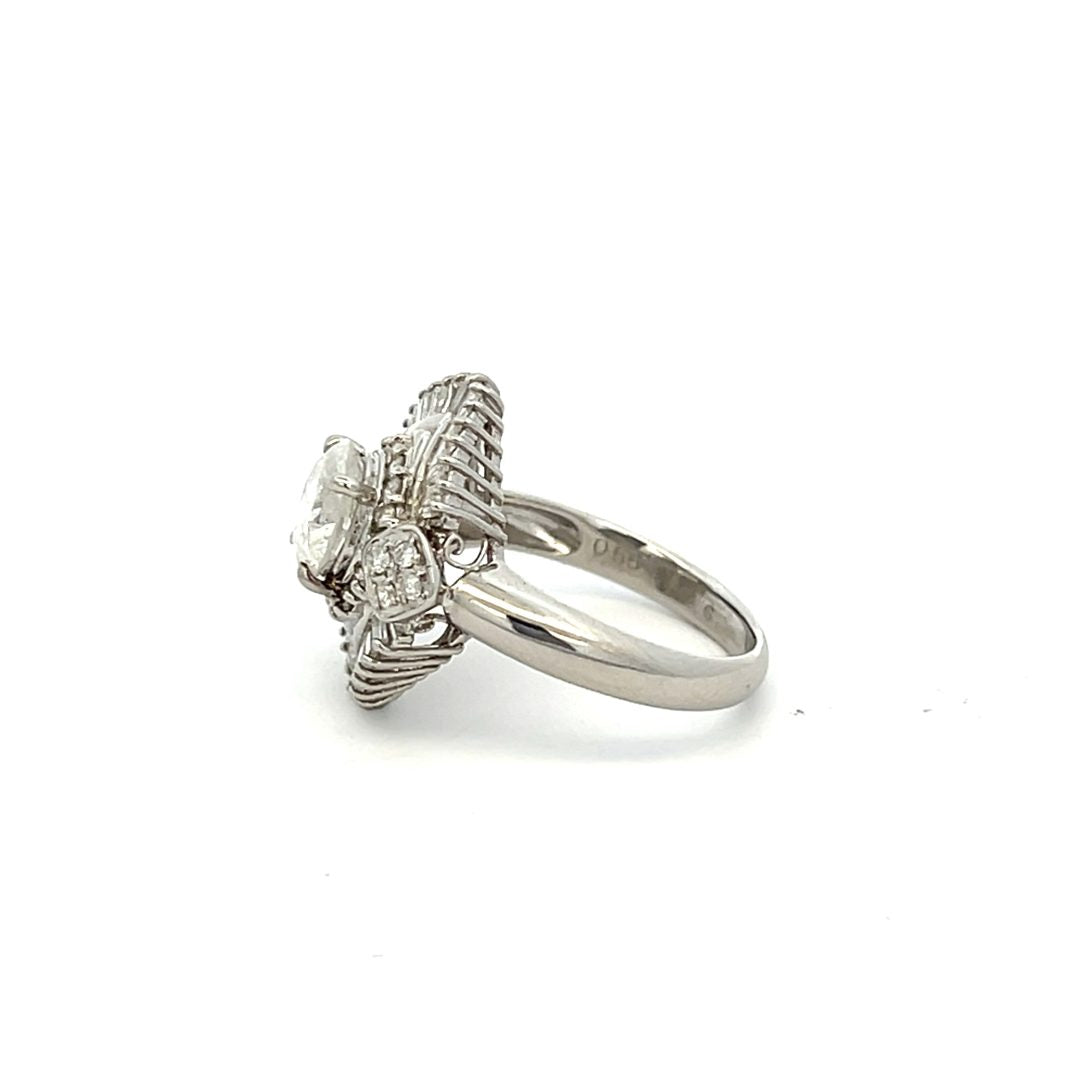 Platinum Ballerina 2.12ct Diamond Cluster Ring image 2