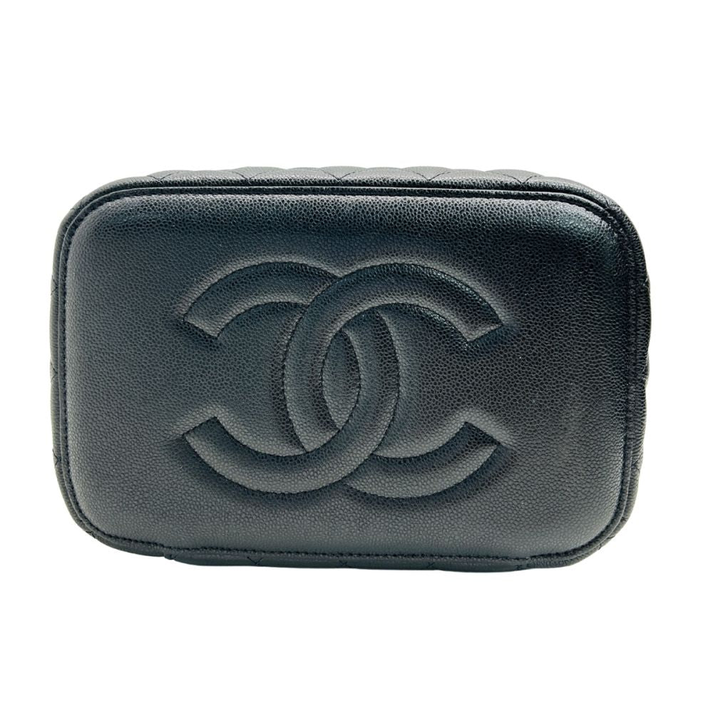 Chanel Quilted Vanity Case in Black Caviar Leather image 4