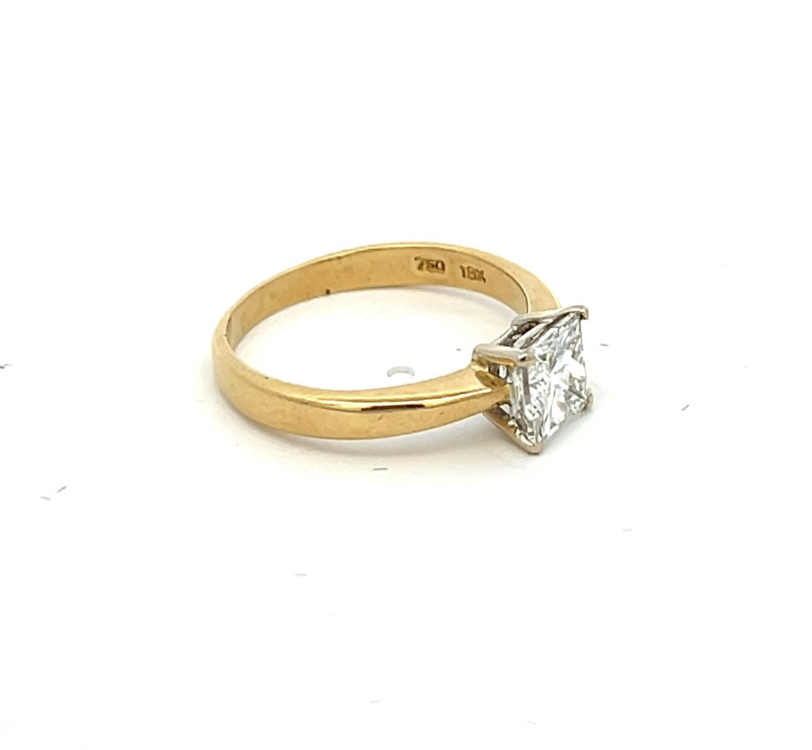 18ct Yellow & White Gold 1.00ct Diamond Solitaire Ring image 2