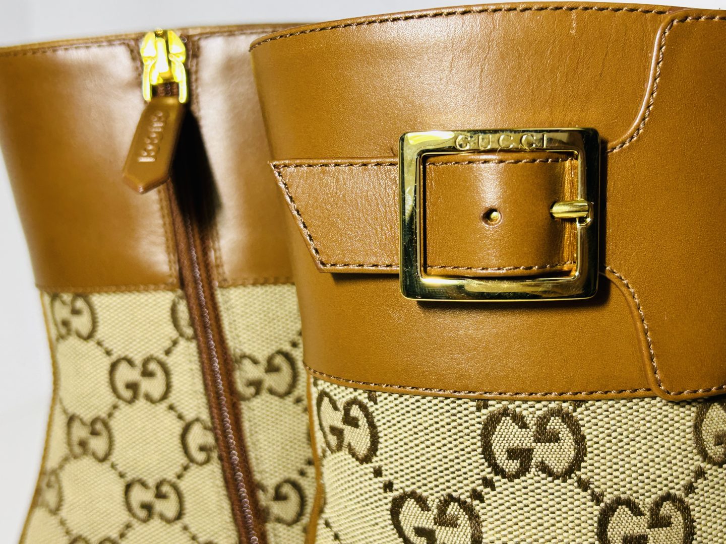 Gucci GG Supreme Canvas & Leather 'Ellis' Ankle Boots image 4