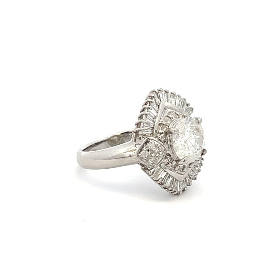 Platinum Ballerina 2.12ct Diamond Cluster Ring image 4