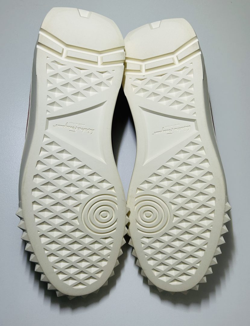 Salvatore Ferragamo Burgundy Low Top Sneakers image 4