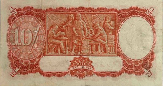 1936 Commonwealth of Australia Ten Shilling Banknote image 1