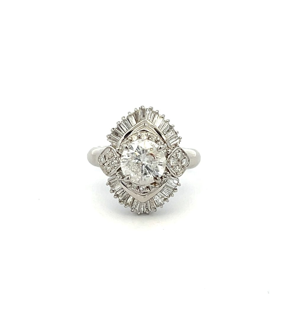 Platinum Ballerina 2.12ct Diamond Cluster Ring image 0