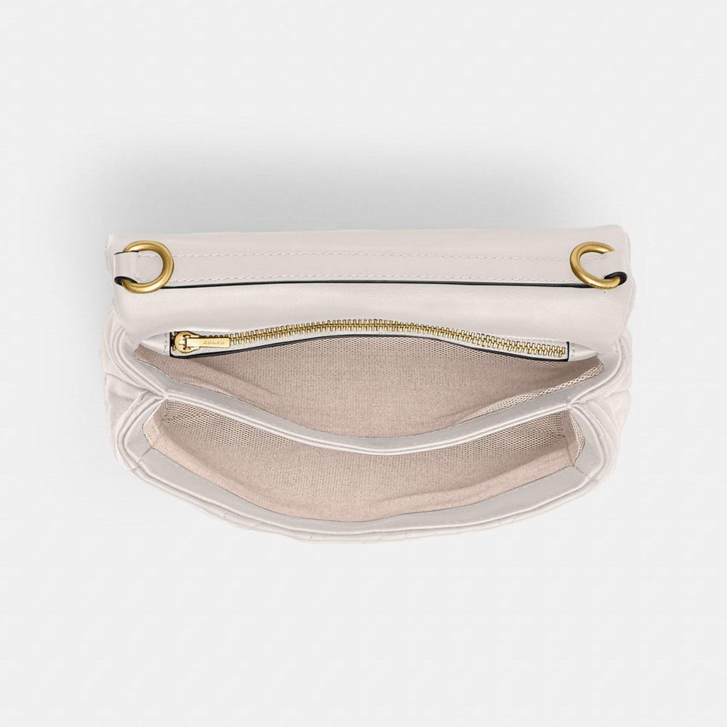 Coach Quilted Leather Shoulder Bag in Chalk