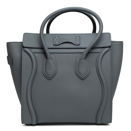 Celine Micro Luggage Kohl Grained Leather Bag