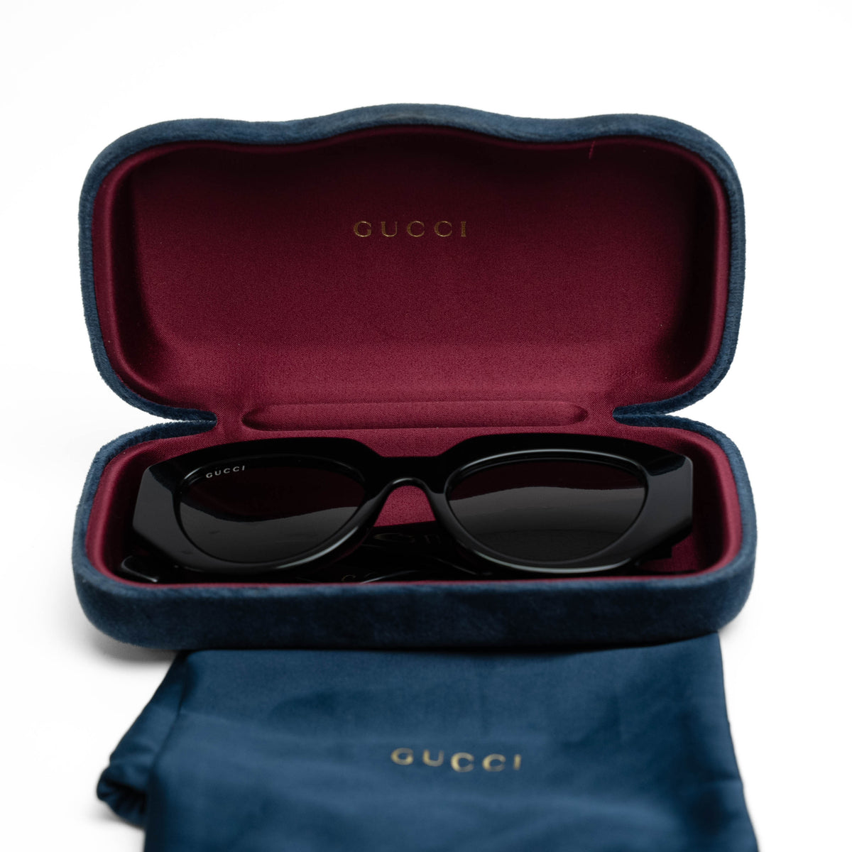 Gucci GG1421S Black Rectangle Logo Sunglasses